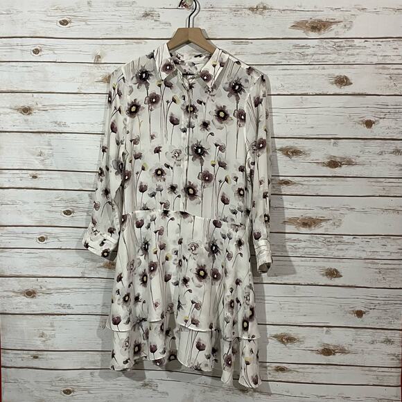 Equipment Natalia Floral Dress - White Floral - Medium - Picture 12 of 13